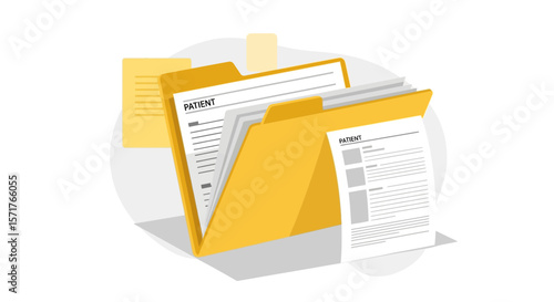 Patient Information Folder With Medical Records And Important Documents Stored Inside