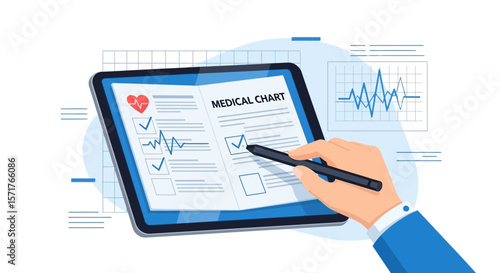 Digital Healthcare Medical Chart Technology For Diagnosis And Treatment Online