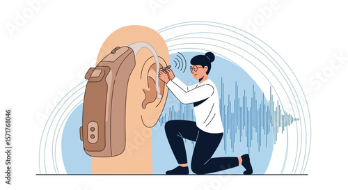Hearing Solution Adjustment For Improved Auditory Experience Illustration