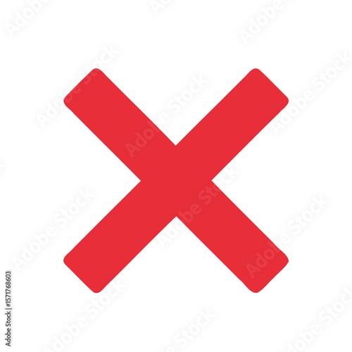 Red Cross Mark Icon Wrong or Error Symbol for UI, App, and Web Design