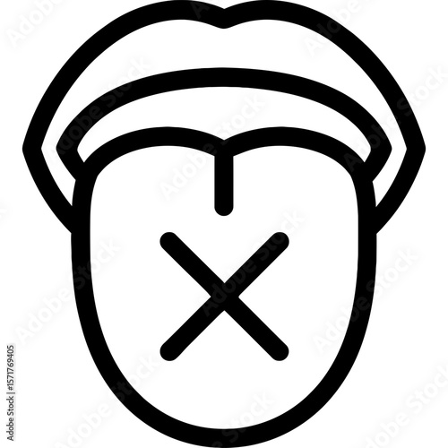 Bland tasteless outline icon vector