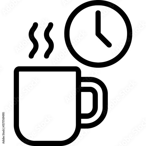 Coffee break outline icon vector