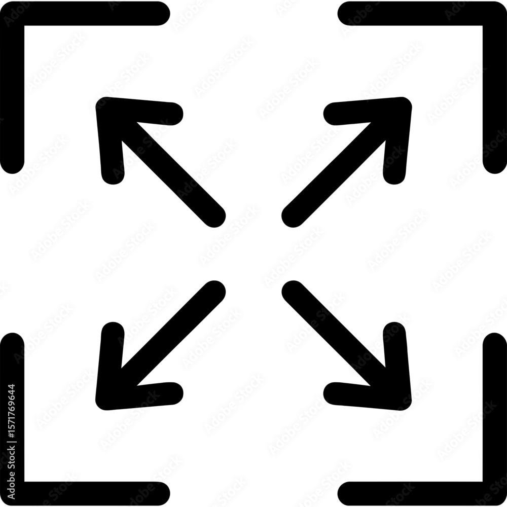 Fullscreen mode outline icon vector Fullscreen mode outline icon vector