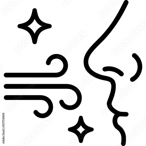 Fresh scent outline icon vector