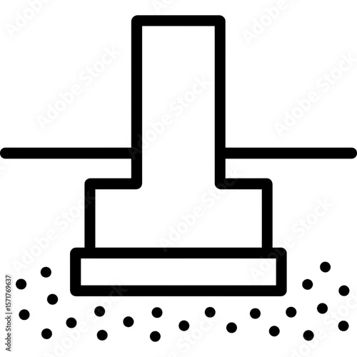 Foundation concrete base outline icon vector