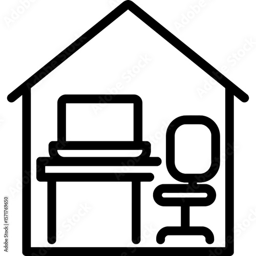Working from home outline icon vector