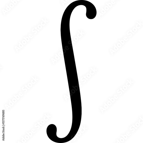 Integral sign outline icon vector