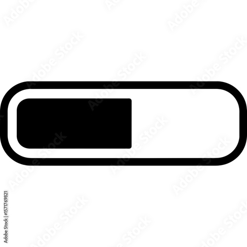 Progress bar half full outline icon vector