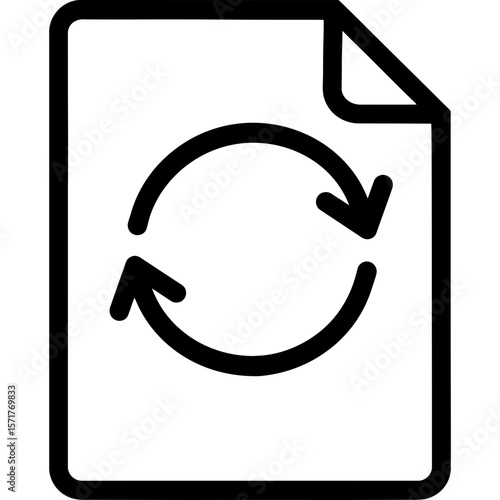 Refresh reload circular arrows outline icon vector