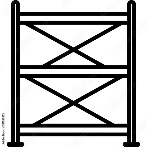 Scaffolding structure outline icon vector