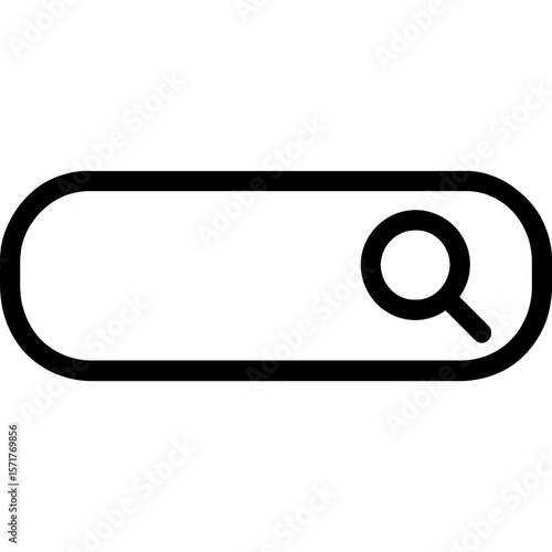 Search bar outline icon vector