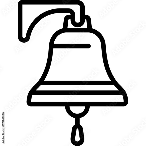 Ship's bell outline icon vector