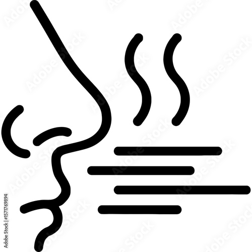 Lingering smell outline icon vector