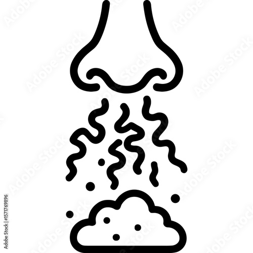 Dirty smell outline icon vector