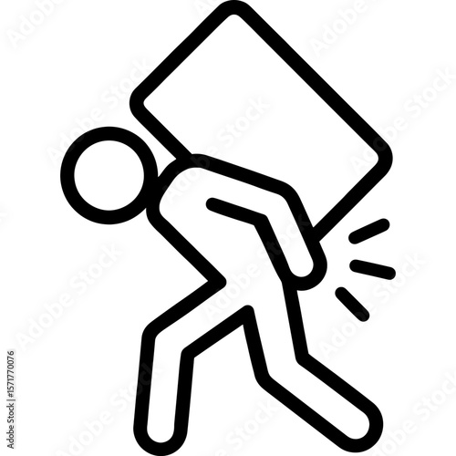 Weight carrying outline icon vector