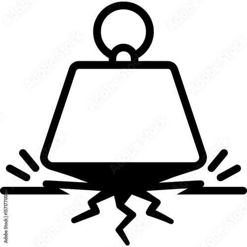 Crushing weight outline icon vector