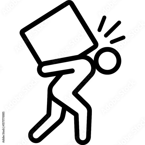 Weight carrying outline icon vector