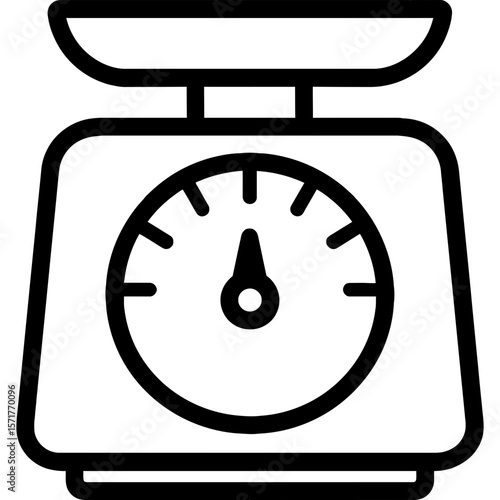 Weight measurement scale outline icon vector
