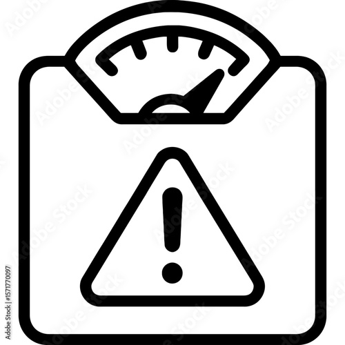 Weight limit maximum capacity outline icon vector