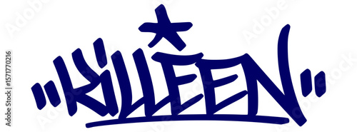 Killeen graffiti tag in urban street art style, hand drawn lettering vector on transparent background.
