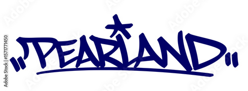 Pearland graffiti tag in urban street art style, hand drawn lettering vector on transparent background.

