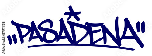 Pasadena graffiti tag in urban street art style, hand drawn lettering vector on transparent background.
