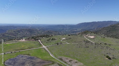 view from the top of the hill, 4k drone shot