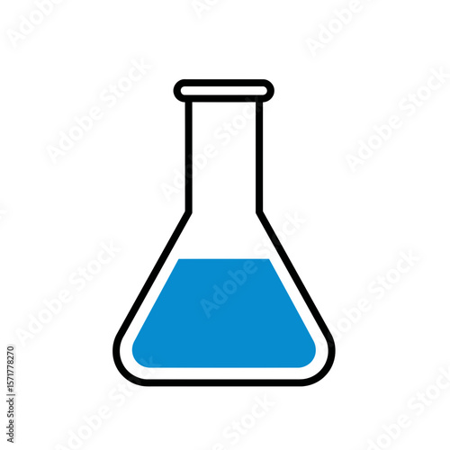 A science lab beaker vector icon