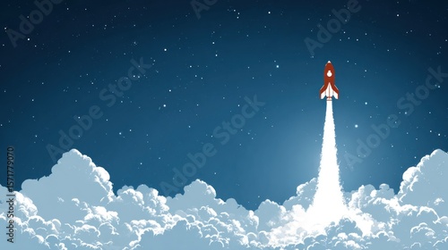 Rocket launch at night (2)