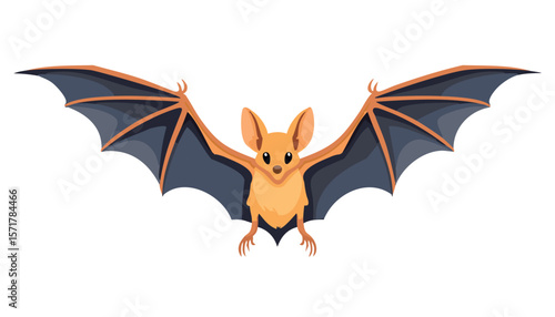 flat vector bat, minimalism