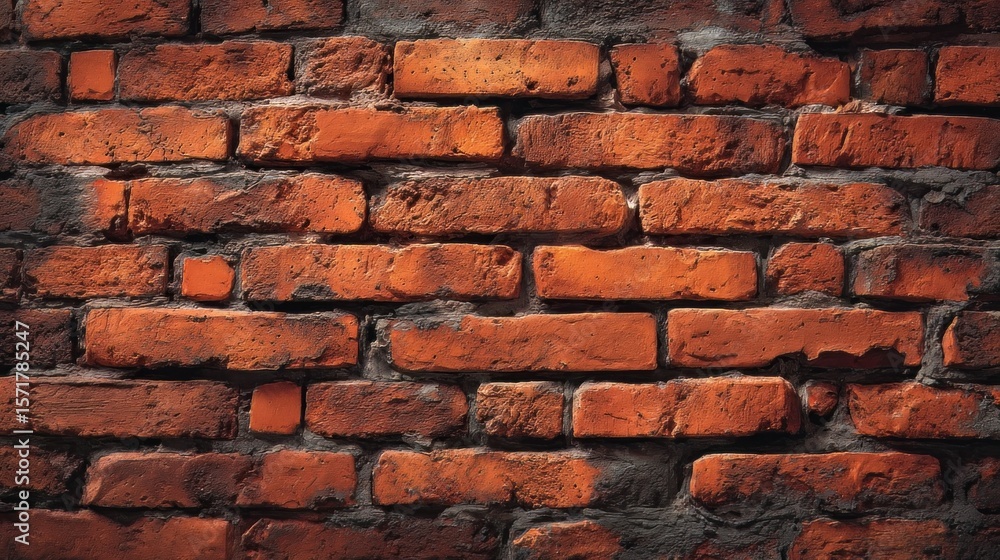 Obraz premium Texture of red brick wall as background