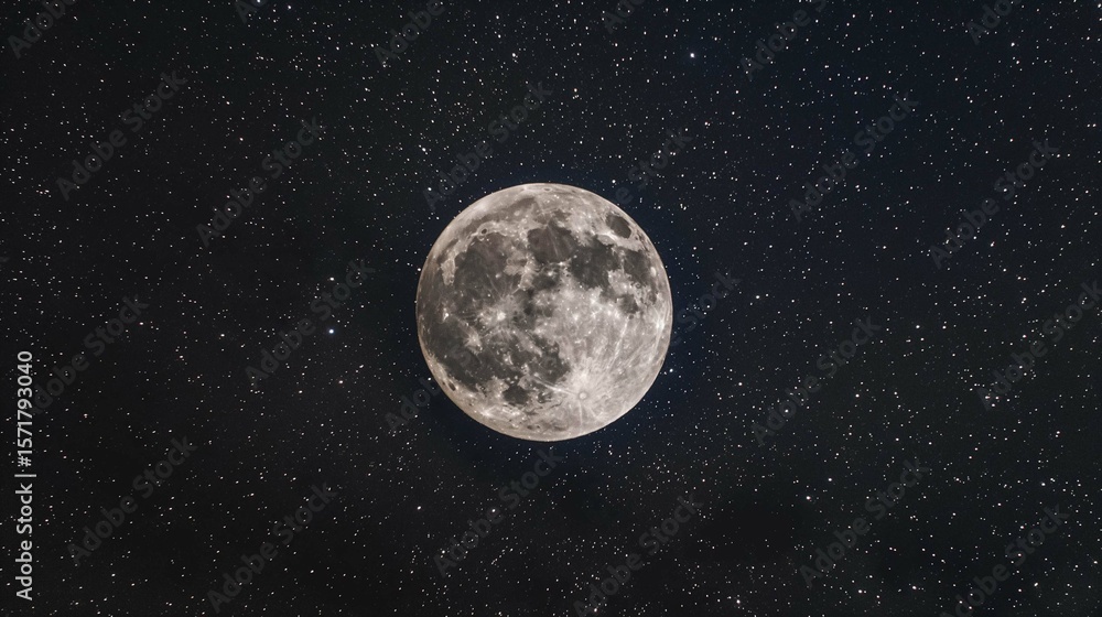Night sky with a full moon Night sky with a full moon