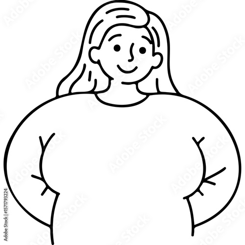 Plus size woman smiling while standing in a casual pose  