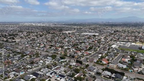 aerial view of beach city, 4k, drone video