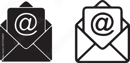 email vector icon set. mail post vector symbol. letter message envelope sign in black color. suitable for apps and websites Ui designs