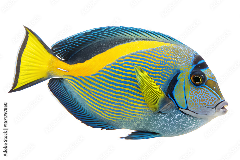 Naklejka premium Vibrant Yellowtail Surgeonfish Stunning Aquatic Life Photography