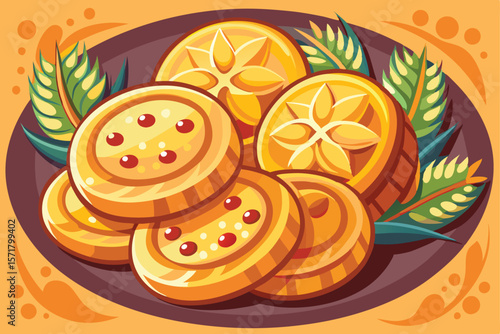 Sweet temptation: festive Christmas cookies for the family. Vector illustration.