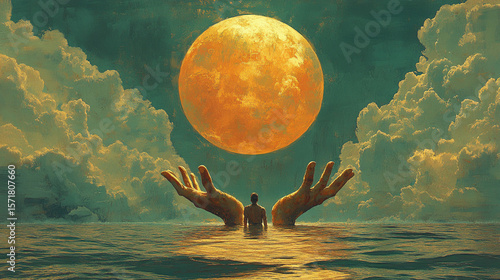 moon over the sea