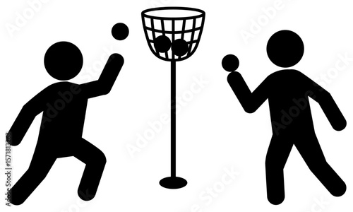 玉入れをする人々のピクトグラム