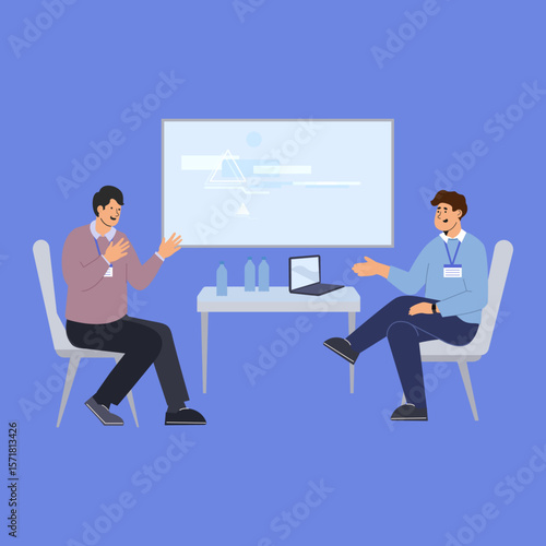 Vector Illustration Business Conference Meeting