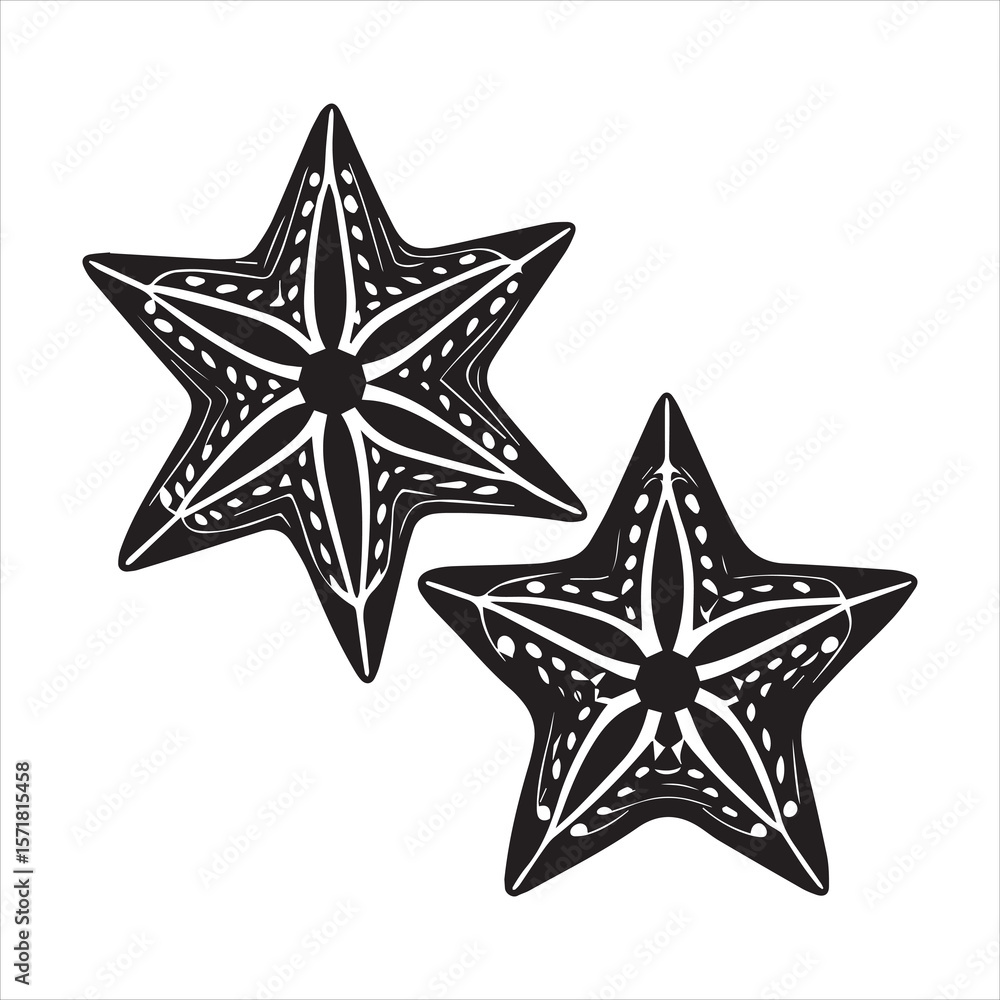 Obraz premium brittle star silhouette vector