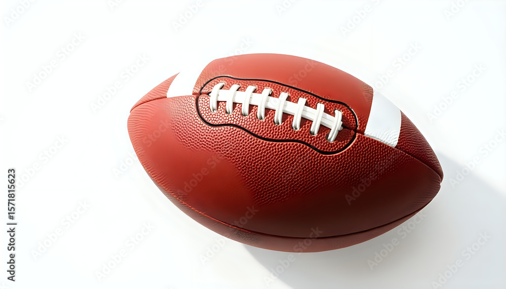 American Football Isolated on White Background with Crisp Shadows American Football Isolated on White Background with Crisp Shadows