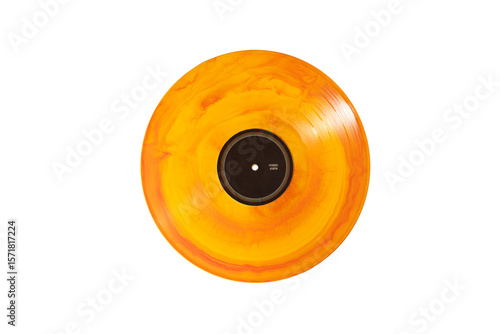 Quadro su tela Colorful orange record vinyl mockup