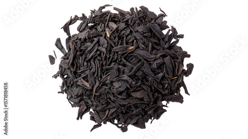 charged biochar on white background 