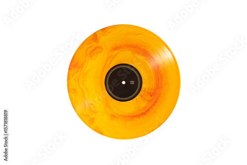 Colorful orange record vinyl mockup