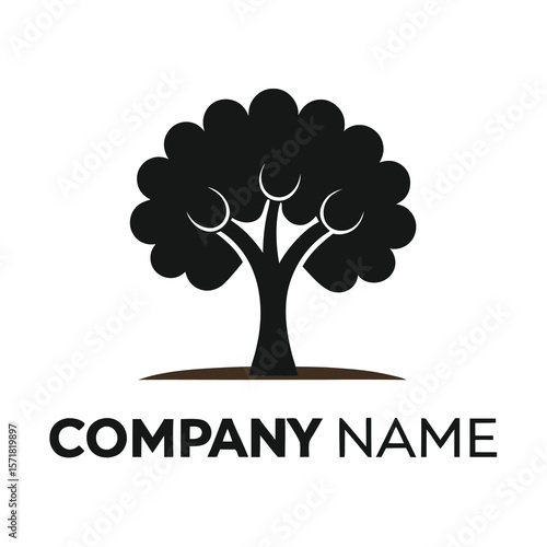 Strong and grounded tree logo