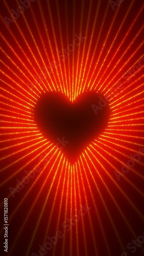 Looping Glittering Heart with Emitting Abstract Red Particles