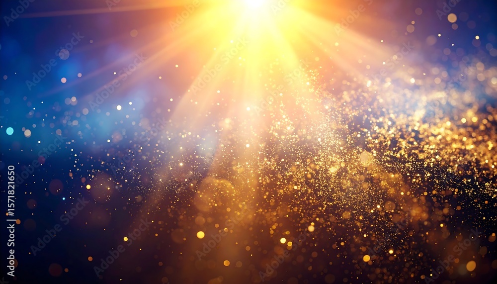Fototapeta premium Radiant golden particles in a sunbeam