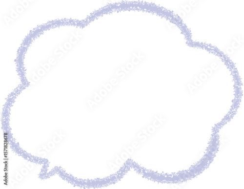 青系のクレヨンで描いたかわいいふきだし。らくがき風。手描き風。