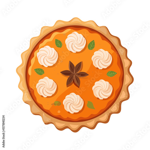 Pumpkin Pie Isolated on a T...